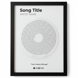 Cuadro Vinilo 3D con letra de Canción